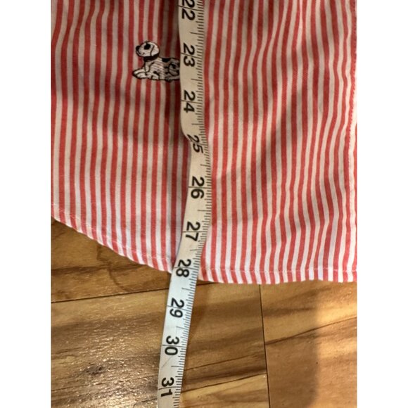 Teddi Red‎ White Striped Shirt with Embroidered Dogs – Size Large - Picture 3 of 13